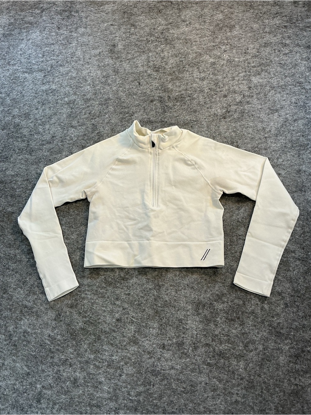 TALA Cropped Quarter‑Zip Women's Sweater in Off-White SizenS
